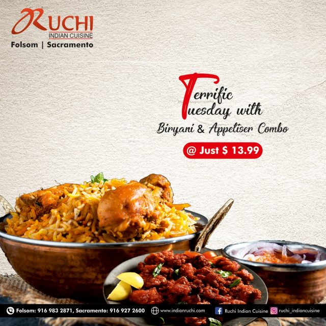 Ruchi Indian Food Restaurant, Catering, Online Delivery in Folsom